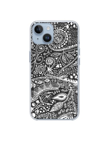 Cover iPhone 14 Azteco Bianco e Nero - Eleaxart