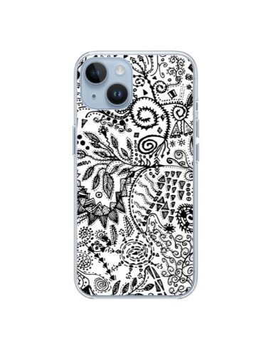 Coque iPhone 14 Azteque Blanc et Noir - Eleaxart