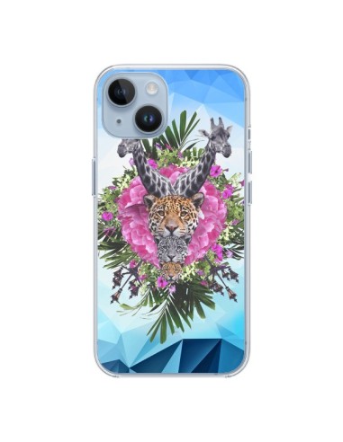 iPhone 14 case Giraffe Lions Tigers Jungle - Eleaxart