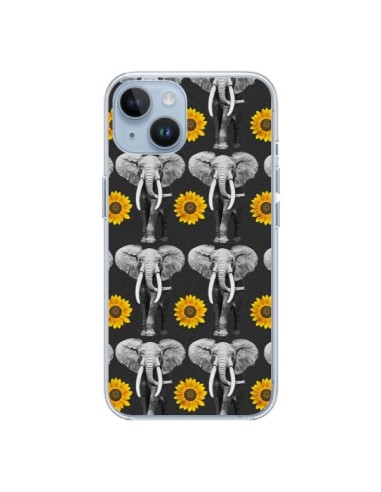 Coque iPhone 14 Elephant Tournesol - Eleaxart