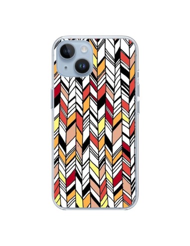 Coque iPhone 14 Graphic Azteque Rouge Orange - Léa Clément