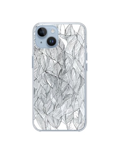 Coque iPhone 14 Courbes Meandre Blanc Noir - Léa Clément