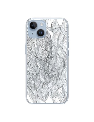 iPhone 14 case Leaves Black and White - Léa Clément