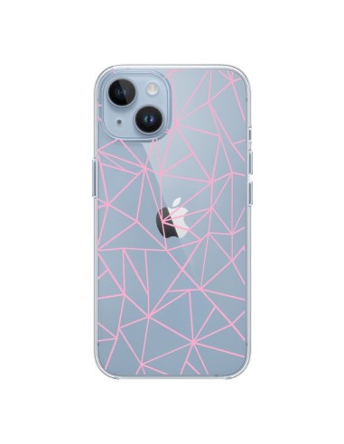 iPhone 14 case Lines Triangle Pink Clear - Project M