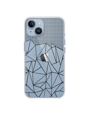 iPhone 14 case Lines Grid Abstract Black Clear - Project M