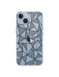 iPhone 14 case Lines Triangles Grid Abstract Black Clear...
