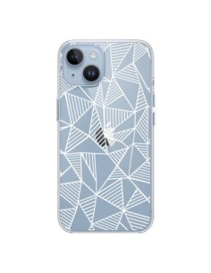 Coque iPhone 14 Lignes Grilles Triangles Grid Abstract...