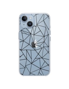 Cover iPhone 14 Linee Triangoli Grid Astratto Nero...