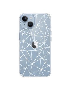 Cover iPhone 14 Linee Triangoli Grid Astratto Bianco...