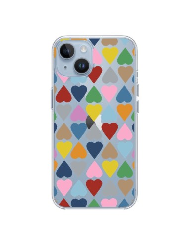 Coque iPhone 14 Coeurs Heart Couleur Transparente - Project M