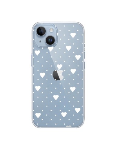 Coque iPhone 14 Point Coeur Blanc Pin Point Heart Transparente - Project M