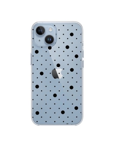 Coque iPhone 14 Point Noir Pin Point Transparente - Project M