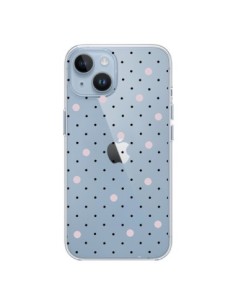 Coque iPhone 14 Point Rose Pin Point Transparente -...