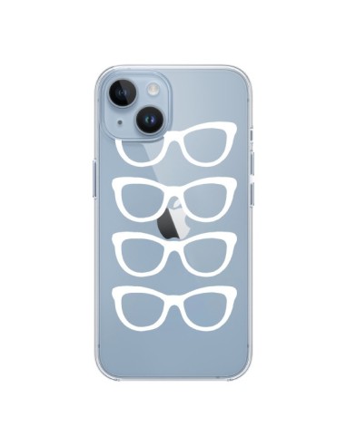 Coque iPhone 14 Sunglasses Lunettes Soleil Blanc Transparente - Project M