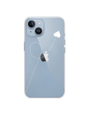 Coque iPhone 14 Travel to your Heart Blanc Voyage Coeur Transparente - Project M