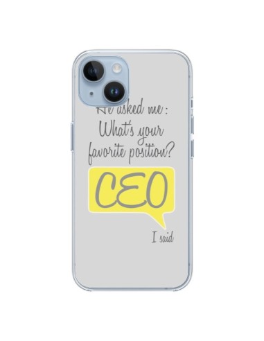 Cover iPhone 14 What's your favorite position CEO I said, Giallo - Shop Gasoline
