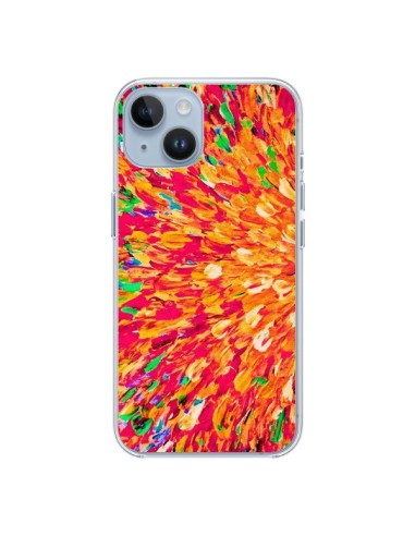 Coque iPhone 14 Fleurs Oranges Neon Splash - Ebi Emporium