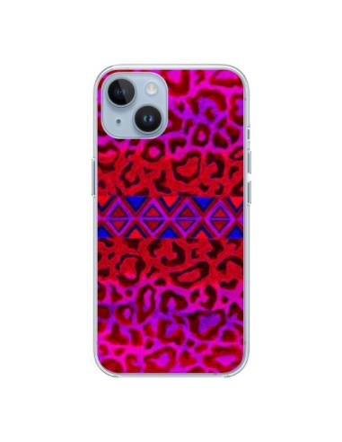 Cover iPhone 14 Tribal Leopardo Rosso - Ebi Emporium