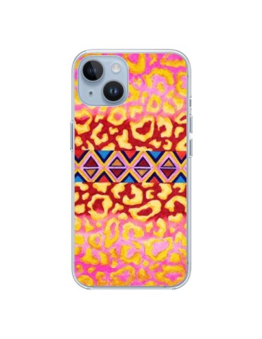 Cover iPhone 14 Tribal Leopardo Rosa - Ebi Emporium