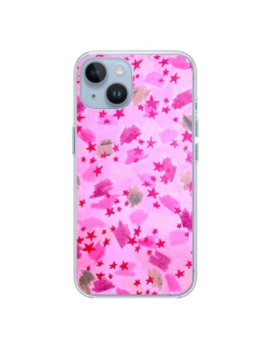 Coque iPhone 14 Stars Etoiles Roses - Ebi Emporium