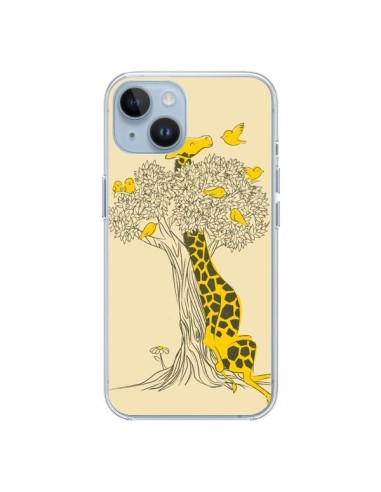 Coque iPhone 14 Girafe Amis Oiseaux - Jay Fleck