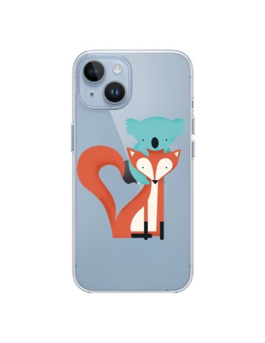 Coque iPhone 14 Renard et Koala Love Transparente - Jay Fleck