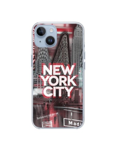 Coque iPhone 14 New York City Rouge - Javier Martinez