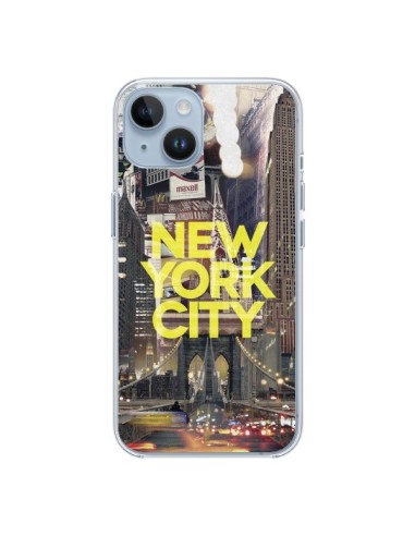Coque iPhone 14 New York City Jaune - Javier Martinez