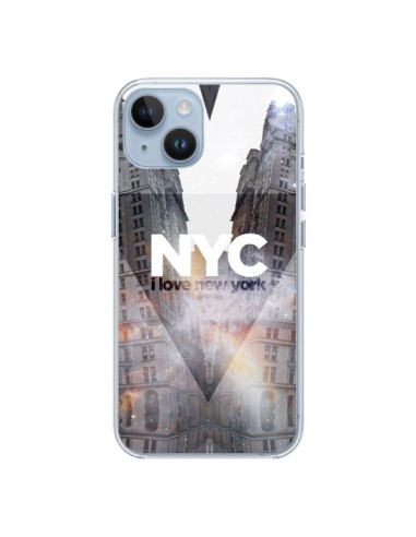 Coque iPhone 14 I Love New York City Orange - Javier Martinez