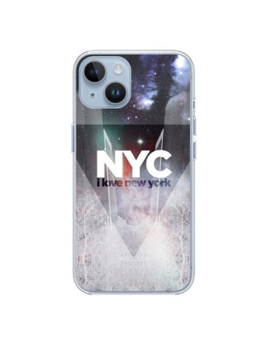 Coque iPhone 14 I Love New York City Bleu - Javier Martinez