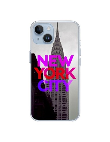 Coque iPhone 14 New York City Rose Rouge - Javier Martinez