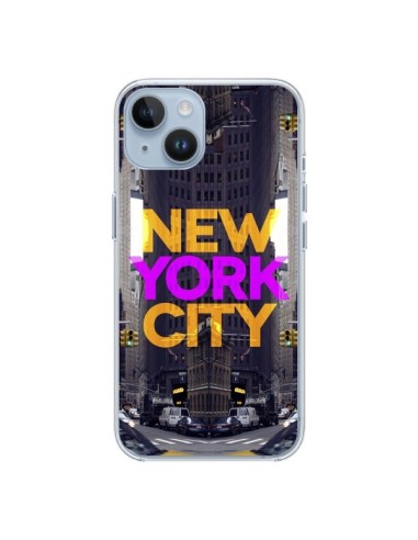 Coque iPhone 14 New York City Orange Violet - Javier Martinez