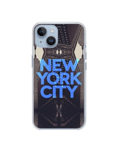 Coque iPhone 14 New York City Bleu - Javier Martinez