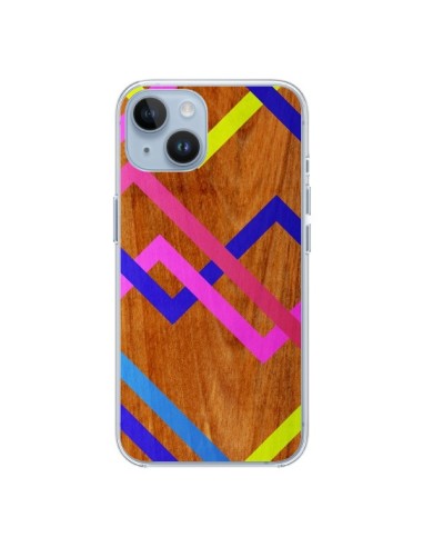 iPhone 14 case Pink Yellow Wood Aztec Tribal - Jenny Mhairi