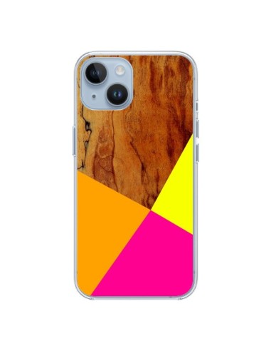 Coque iPhone 14 Wooden Colour Block Bois Azteque Aztec Tribal - Jenny Mhairi