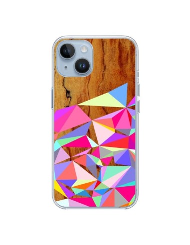 Coque iPhone 14 Wooden Multi Geo Bois Azteque Aztec Tribal - Jenny Mhairi