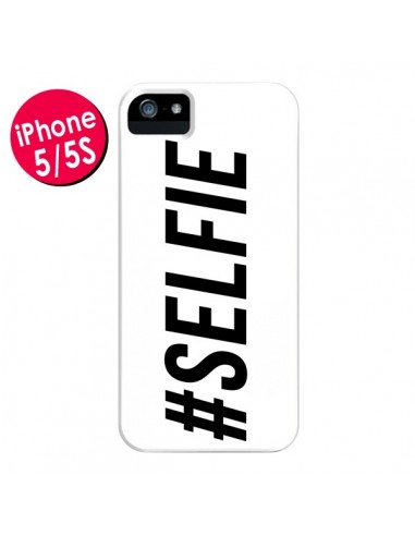 Coque Hashtag Selfie Blanc Horizontal pour iPhone 5 et 5S - Jonathan Perez