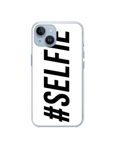 Coque iPhone 14 Hashtag Selfie Blanc Horizontal - Jonathan Perez