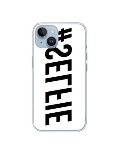 Coque iPhone 14 Hashtag Selfie Noir Inversé Horizontal - Jonathan Perez