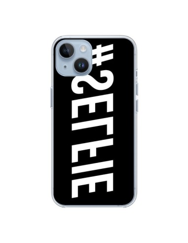 Coque iPhone 14 Hashtag Selfie Blanc Inversé Horizontal - Jonathan Perez