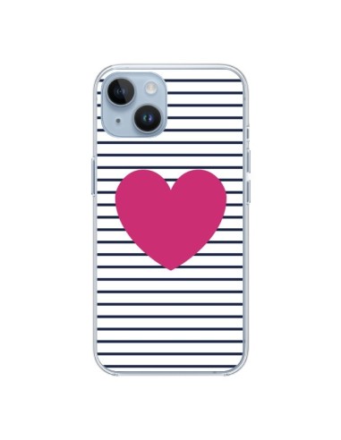 Coque iPhone 14 Coeur Traits Marin - Jonathan Perez