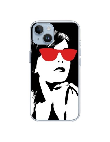 Cover iPhone 14 Ragazza Occhiali Rosso - Jonathan Perez