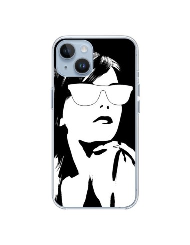 Cover iPhone 14 Ragazza Occhiali Bianco - Jonathan Perez