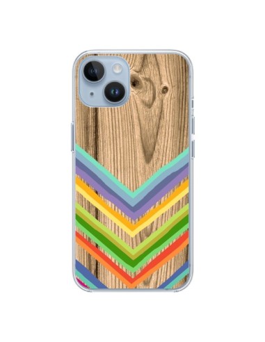 Coque iPhone 14 Tribal Azteque Bois Wood - Jonathan Perez