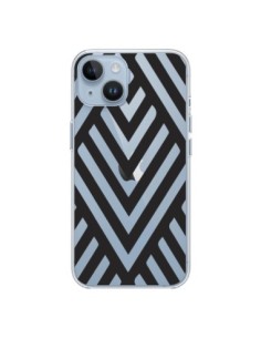 Coque iPhone 14 Geometric Azteque Noir Transparente -...