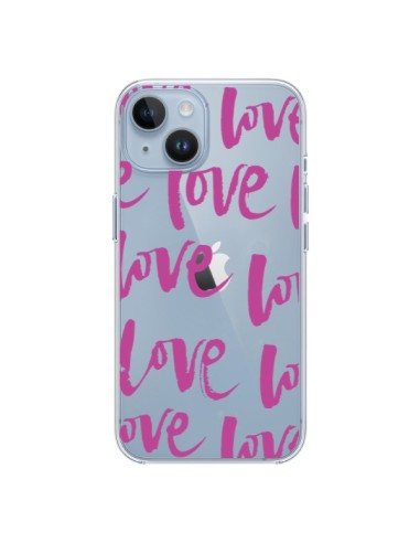 Coque iPhone 14 Love Love Love Amour Transparente - Dricia Do