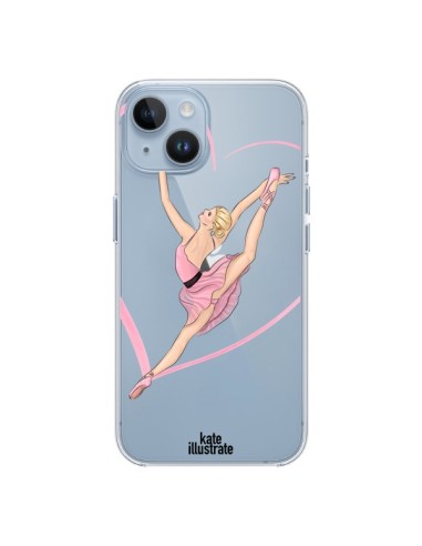 Coque iPhone 14 Ballerina Jump In The Air Ballerine Danseuse Transparente - kateillustrate
