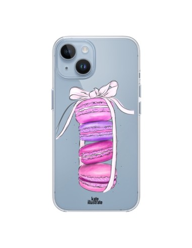 iPhone 14 case Macarons Pink Purple Clear - kateillustrate
