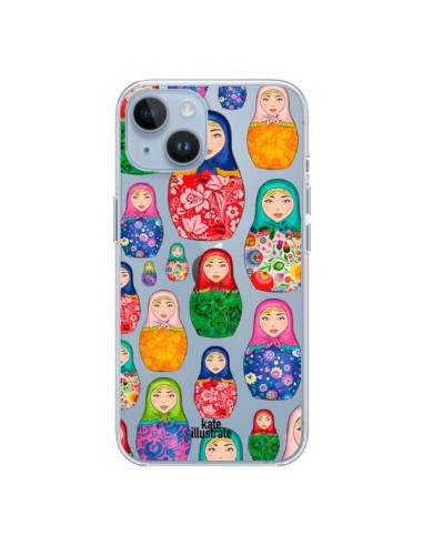Coque iPhone 14 Matryoshka Dolls Poupées Russes Transparente - kateillustrate