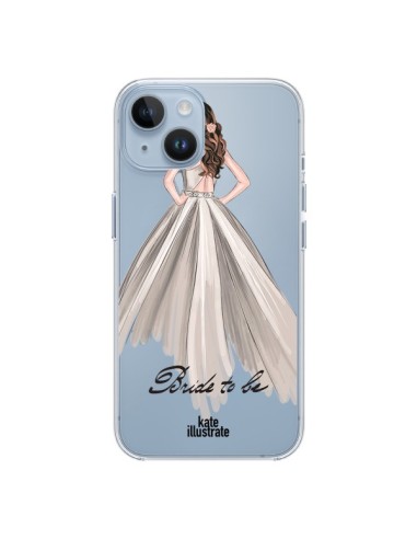 Cover iPhone 14 Bride To Be Sposa Trasparente - kateillustrate